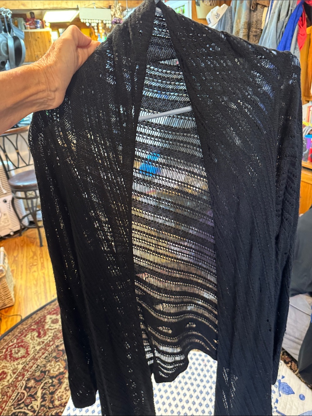 a.n.a Black Open-Front Lightweight Cardigan